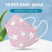 100 Pcs Baby Kids Disposable Face Mask Cartoon 4 Ply Ear Loop For 0-3 Years Old Children Soft Breathable Dust Proof Masks 2