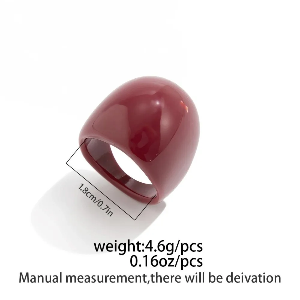 New Vintage Resin Bangles Irregular Red Bracelet Geometric Wide Ring Jewelry Accessories