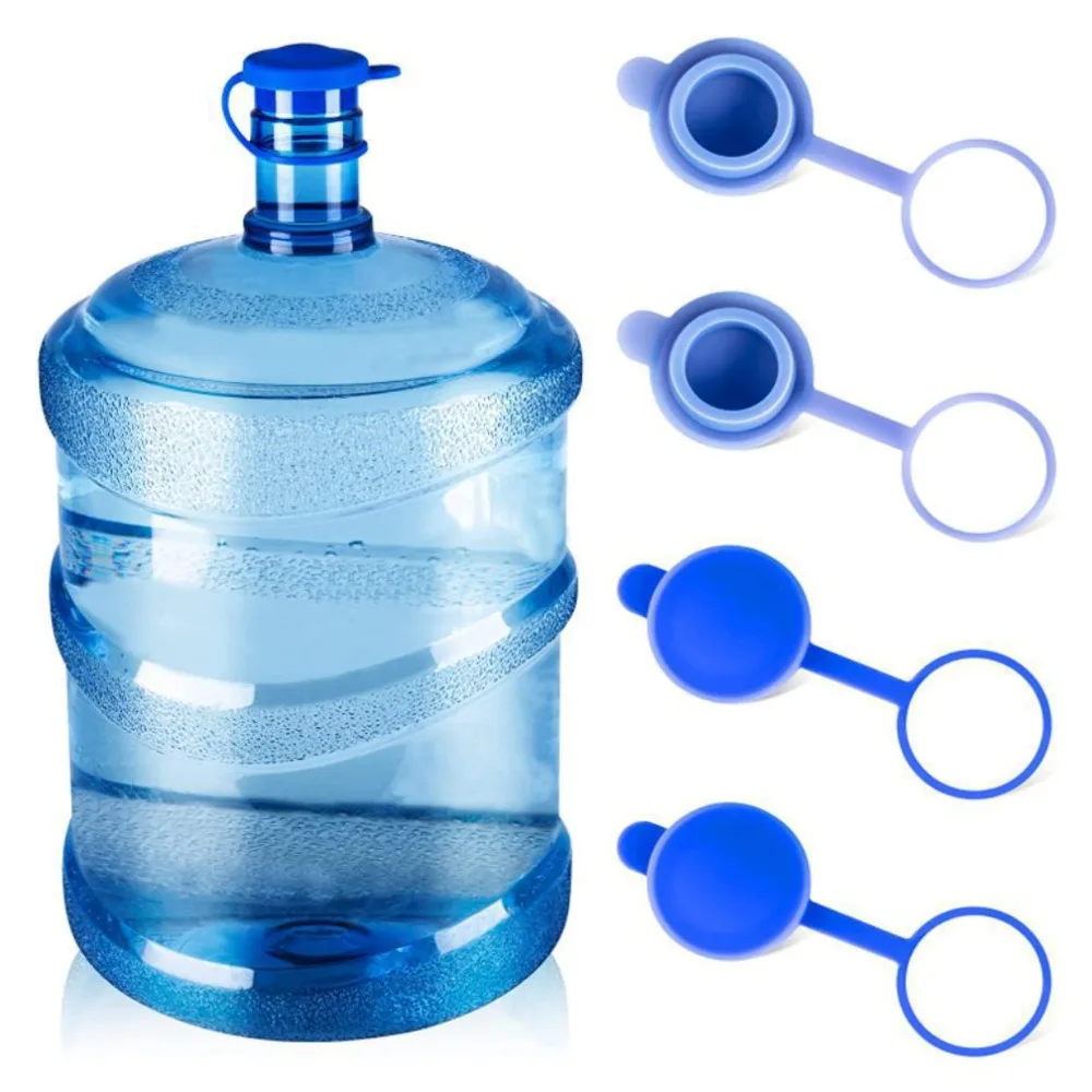 

New Reusable Thick Water Jugs Cap with Inner Plug Non-Spill Bottle Cap Silicone Water Bottle Cover Drinking Bucket Cover