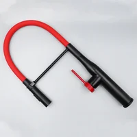 ก๊อกน้ำอ่างล้างจานแบบดึงลง Tuqiu สีเทา นิกเกิลขัดเงา ก๊อกน้ำห้องครัว ก๊อกน้ำร้อนและเย็น สปริงสีแดง SUS304 แบบหมุนดึงลง 6