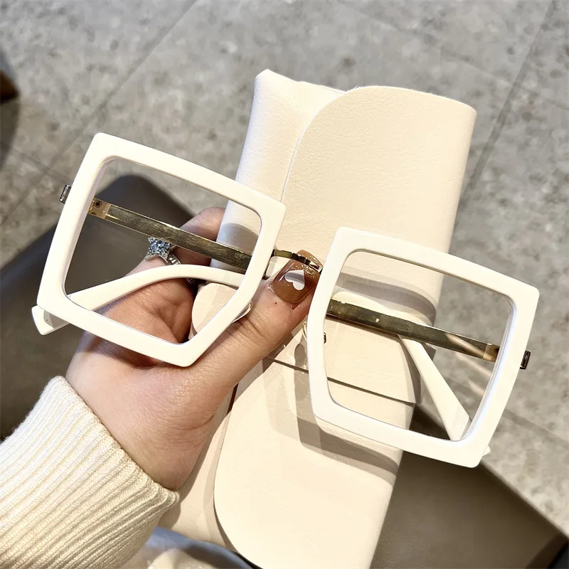 

Men Women Square Blue Light Blocking Glasses Unisex Retro Large Oversized Eyewear Fashion Large Optical Spectacle Eyeglasses