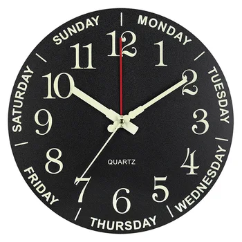 조명이 있는 심플한 벽시계, 조용한 나무, 미적, 창의적인 인테리어 벽시계, 특이한 무소음, Horloge Murale 홈 장식