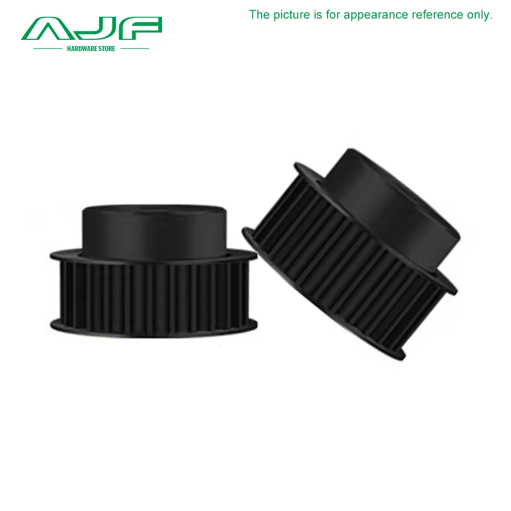 HTD5M 14T 15T 16T 18T 19Teeth Black Steel Timing Pulley BF Type 5M Synchronous Wheel for Belt Width 10/15/20/25mm Ptich: 5mm timing pulley belt pulley