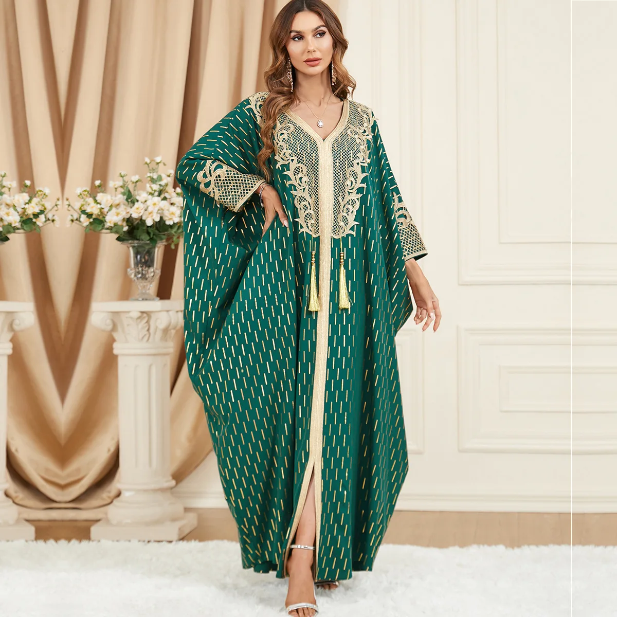 

Muslim Maxi Abaya Dress Arab Batwing Sleeve Tassel Corban Long Kimono Cardigan Robes Vestidos Eid Ramadan Islamic Djellaba