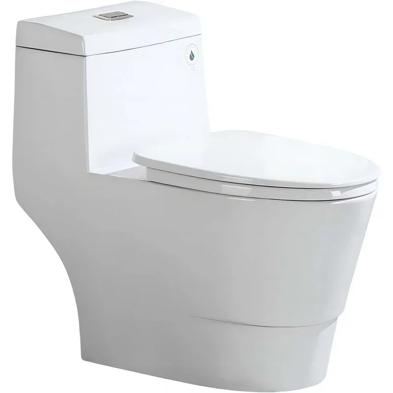 One Piece Toilet with Soft Closing Seat, Chair Height, 1.28 GPF Dual, Sensed, 1000 Gram MaP Flushing Score Toilet with Bru