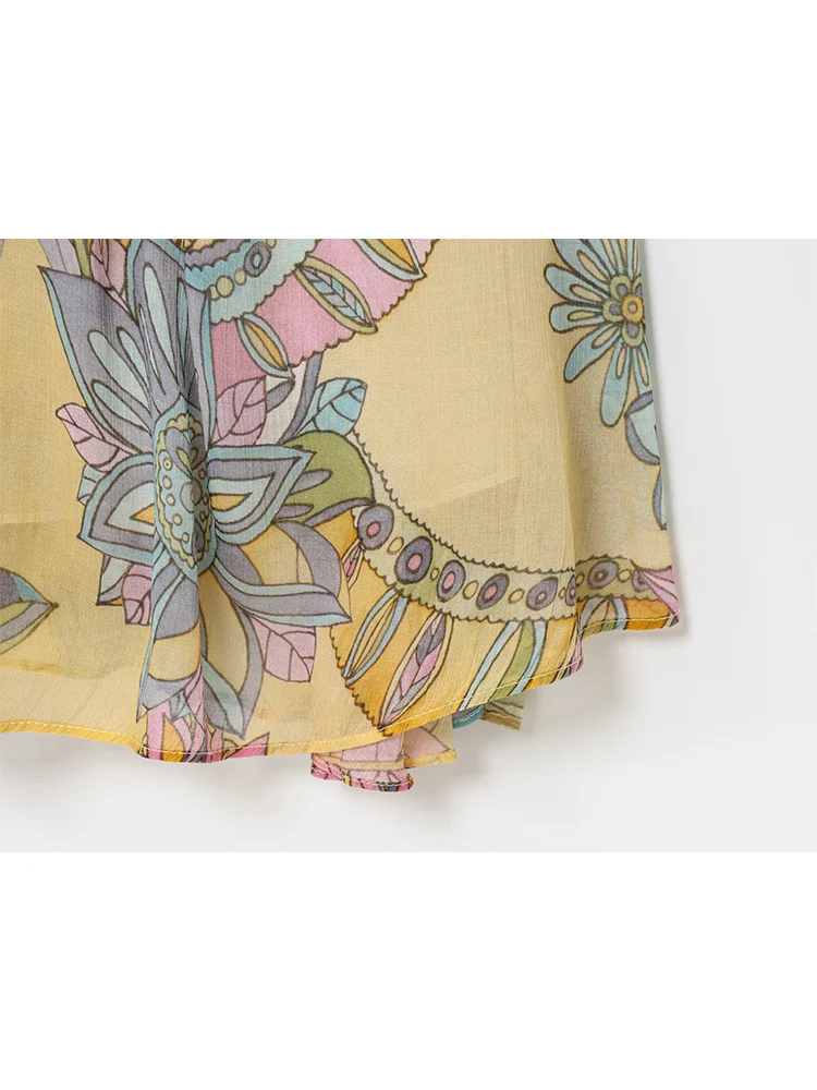 TFMLN Women's Retro Loose Print Sling Dress Summer Fashion Holiday Style Beach Maxi Dress Elegant Chic New Pattern Party Dress