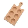 Multipurpose Handle Wood Egg Holder 4/6 Grids Double Row Wood Egg Tray Durable Hanging Hole Egg Keeper Countertop 4