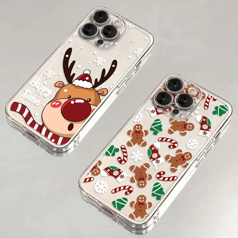 Festive Christmas Elk and Snowman Santa Claus Phone Case Cover