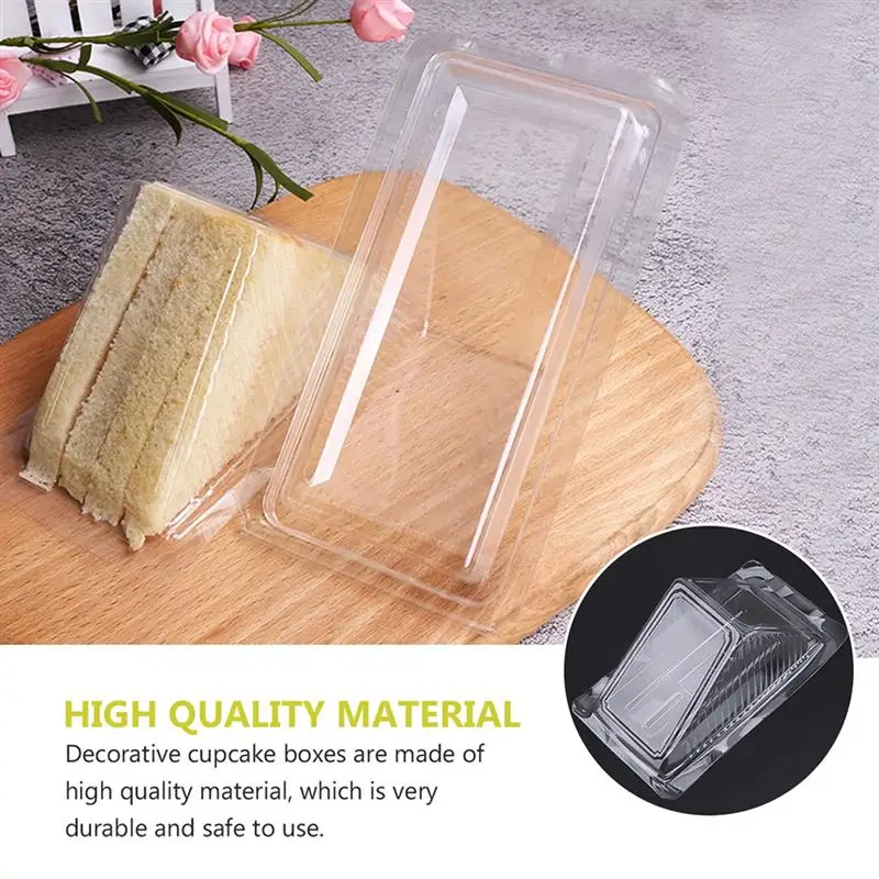 Sandwich Box Container Triangle Disposable Plastic Containers Cake