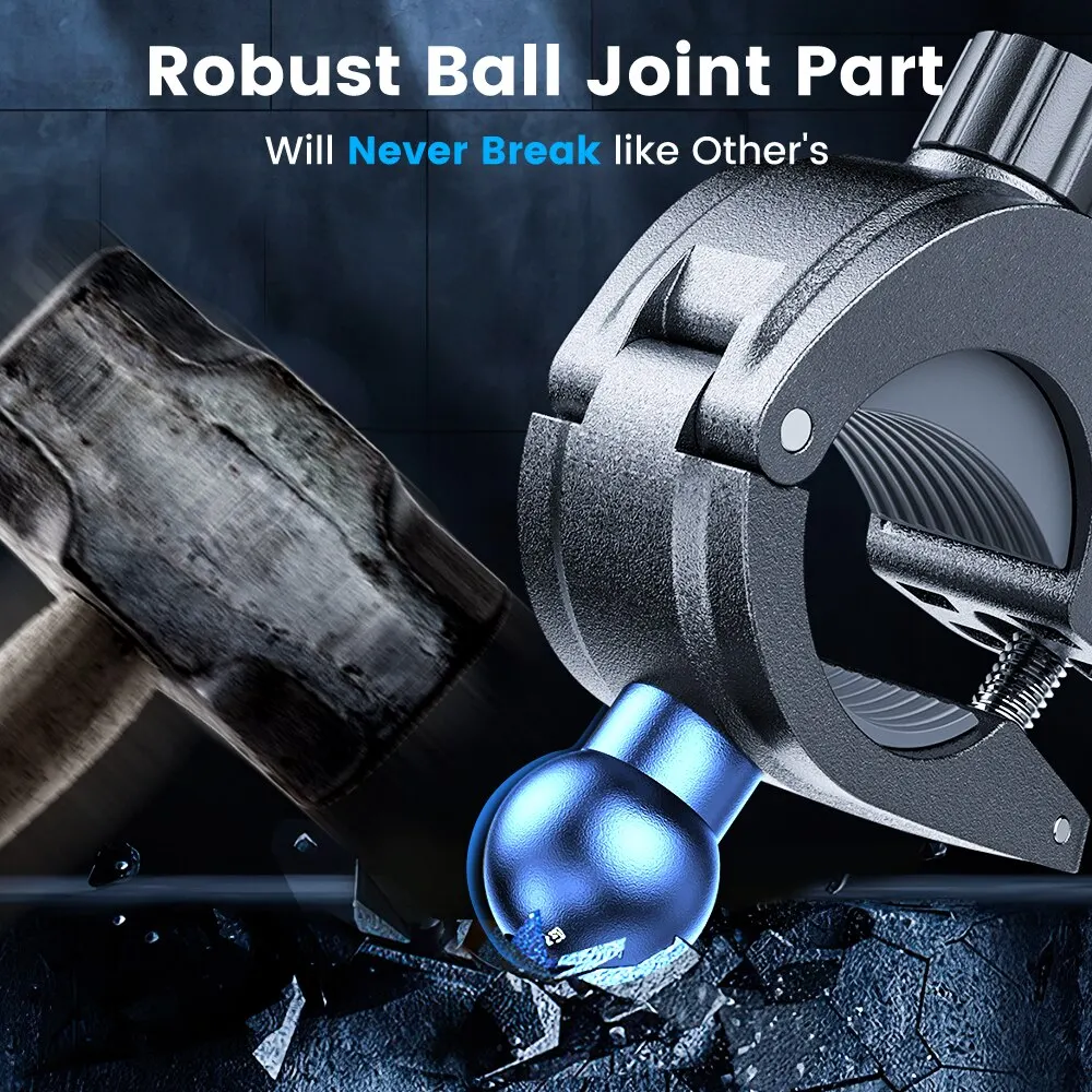 Joyroom 휴대폰 거치대, 360 ° 뷰 범용 자전거 휴대폰 거치대, 4.7-7 인치 휴대폰 스탠드, 충격 방지 브래킷, GPS Cli