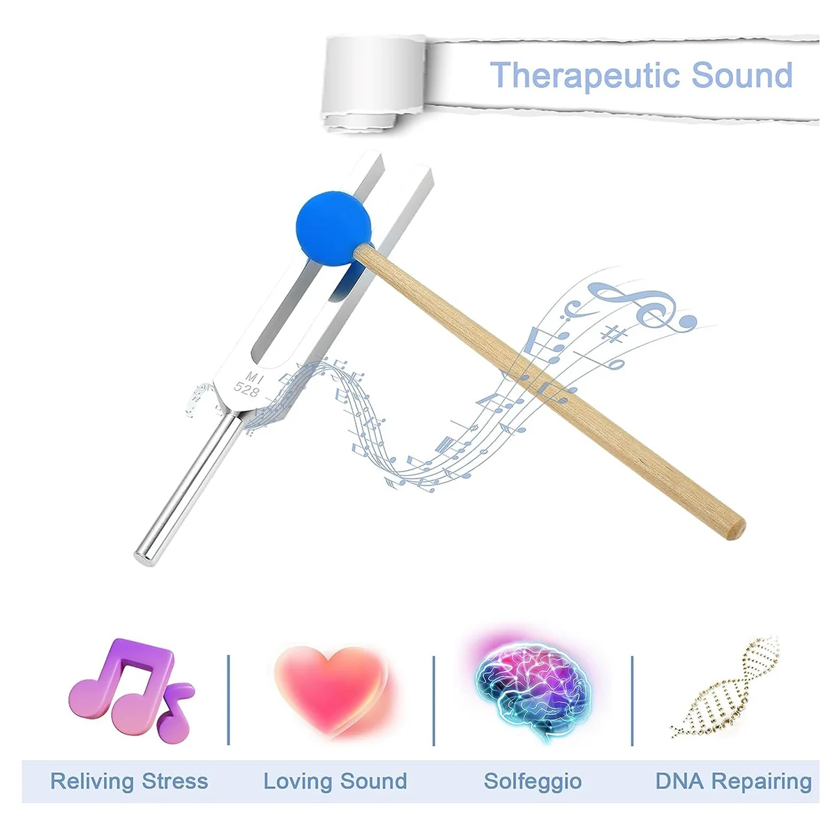 9PCS Tuning Fork Set,Tuning Forks Chakra for Healing Meditation Yoga Relaxation Instrument with Wooden Stand 5