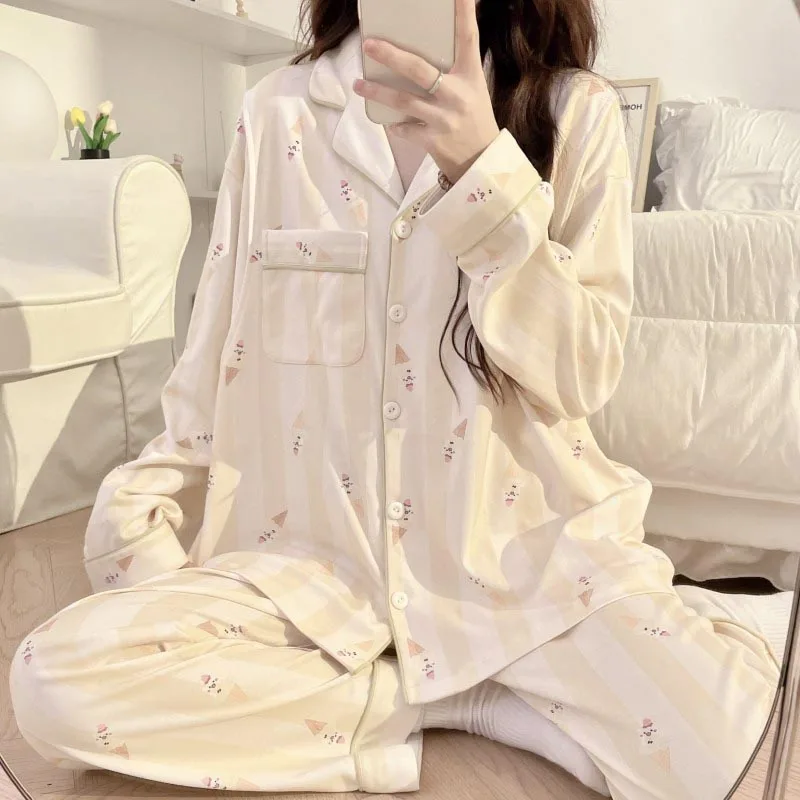 임산부복 봄/여름 경량 산후 가운 수유복 루즈핏 땀 흡수 임산부 나이트웨어 세트