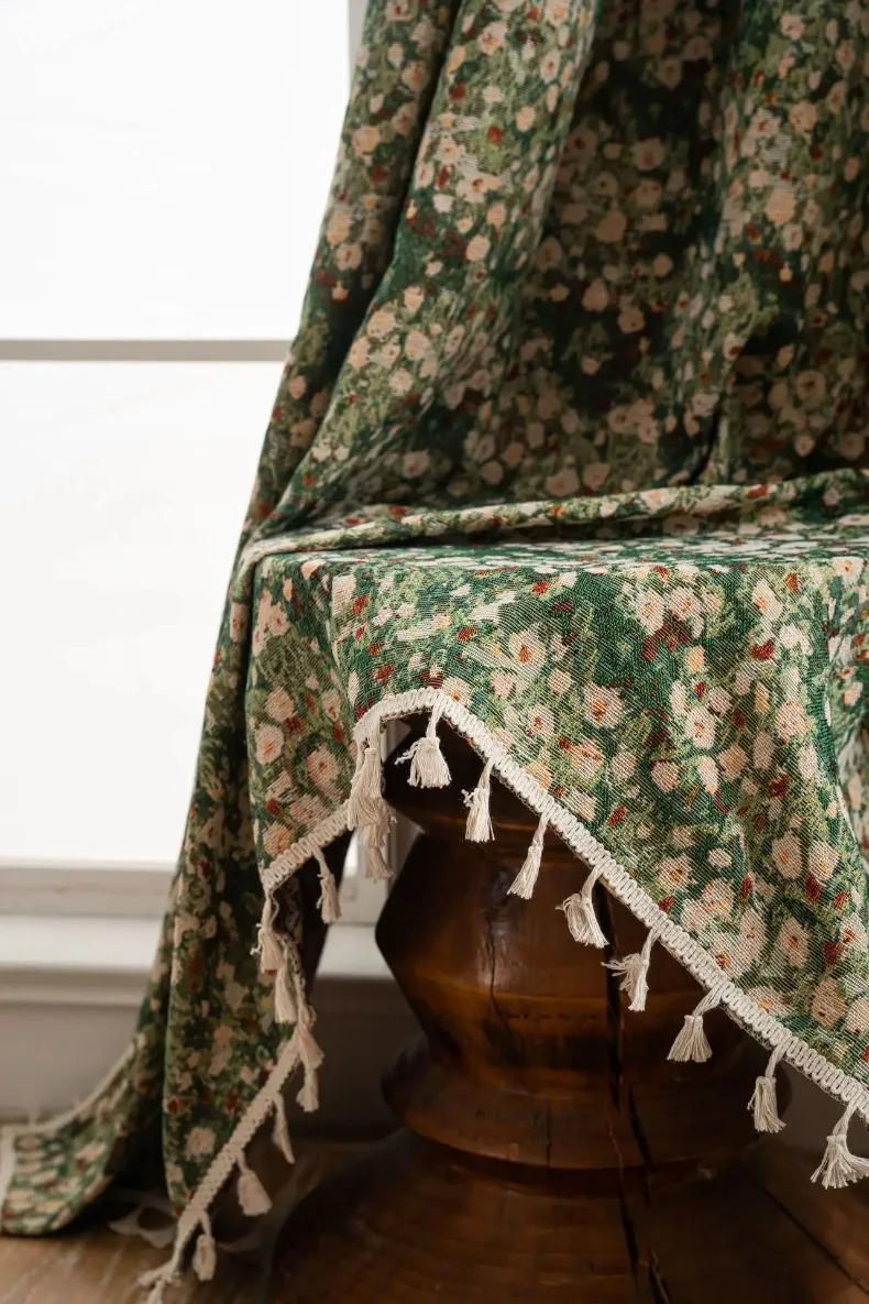 Room setting featuring the tapestry curtain