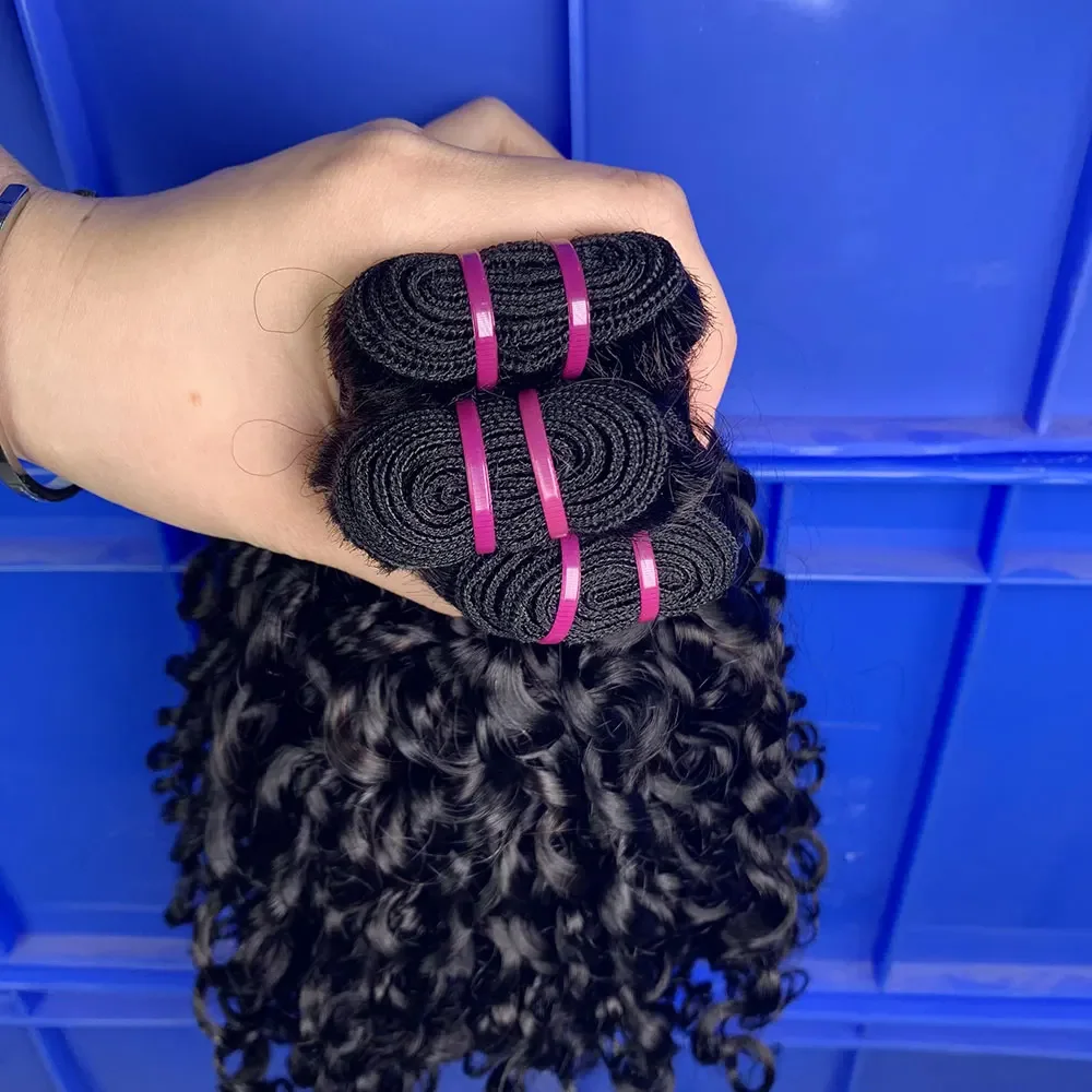 Human Hair Extensions Human Hair for Braiding Short Fringe Curl Human Hair Bundles Pixie Curly Hair Bundles Brazilian Double Draw Jerry Curly Weaving Extensions