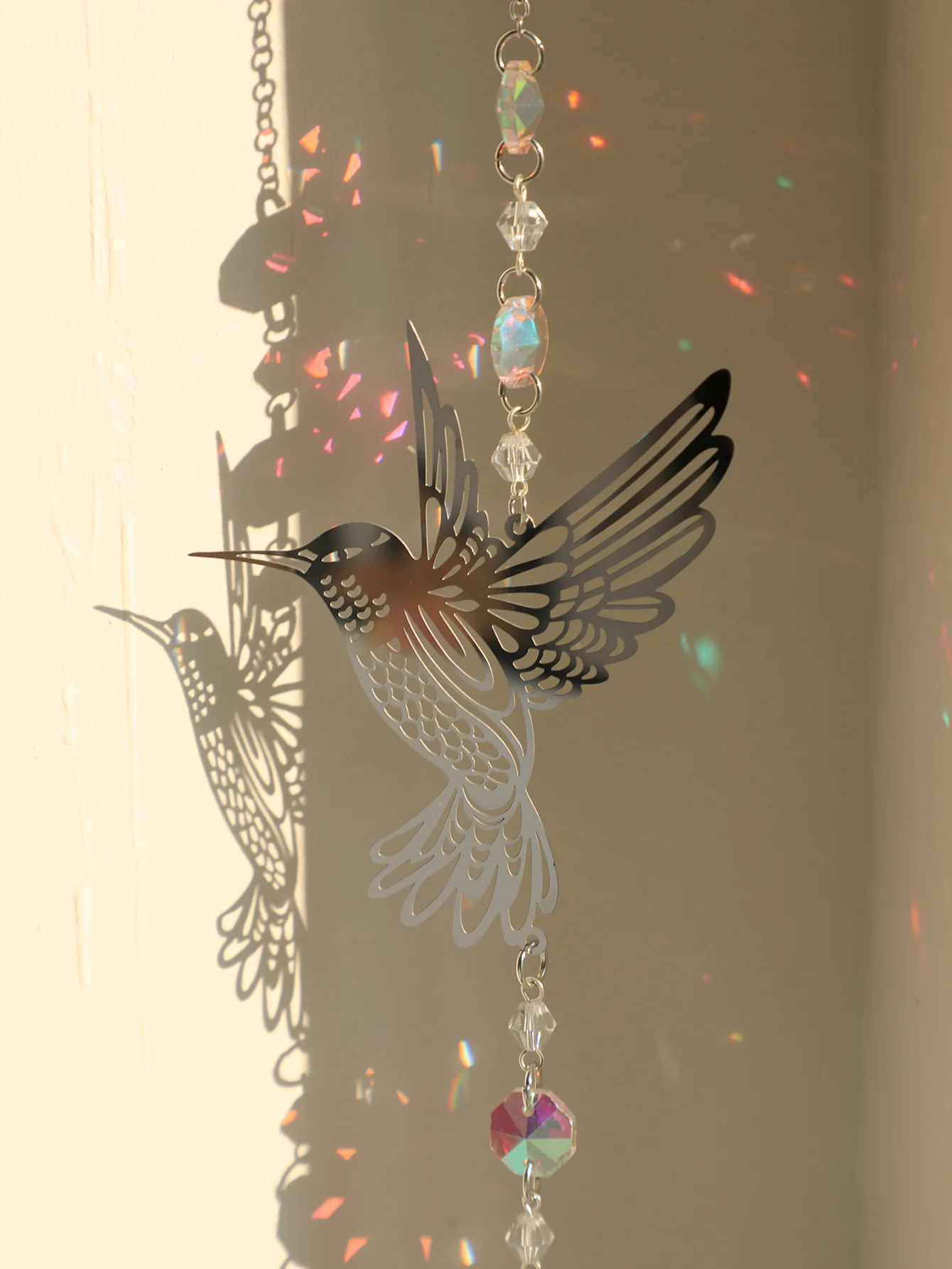 Bird Crystal Suncatcher Hanging Decoration Rainbow Maker Room Decor Light Catcher Aesthetic Girl Gift
