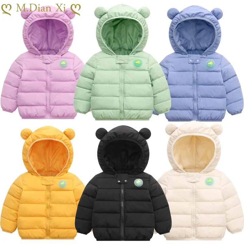 Baby Girls Boys Coat 2022 Winter Hooded Coat With Flashing Ear Children