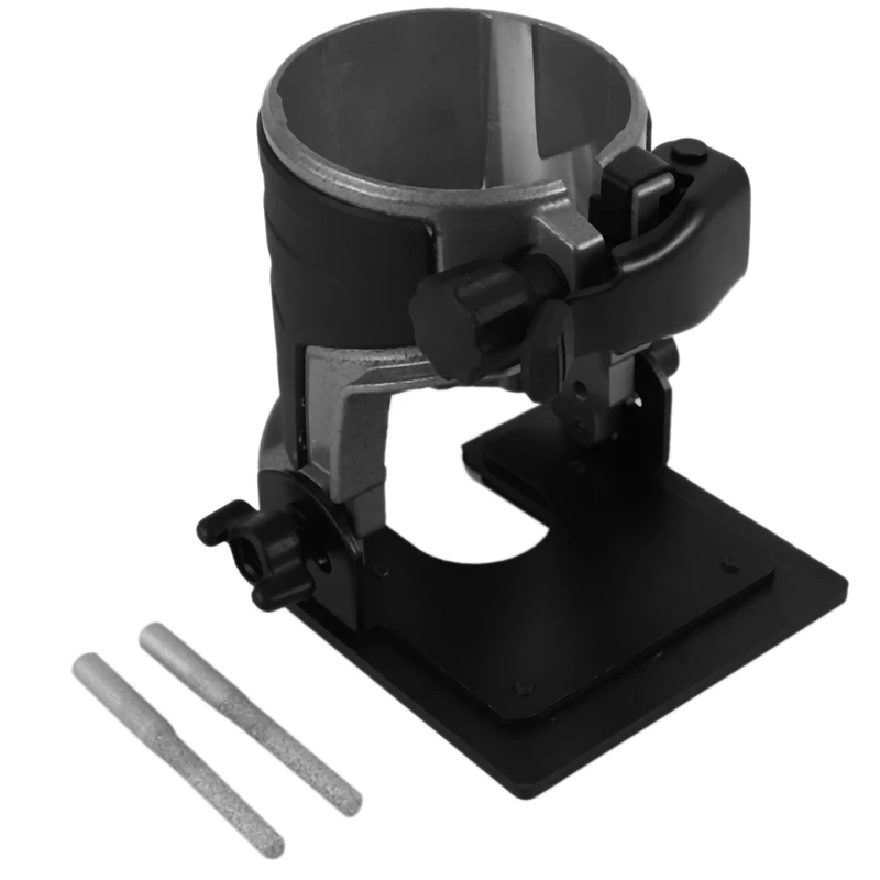 BHBD-Adjustable Balance Trimmer Base Shield Wood Work Shank Trim Router Edge Molding Metal + Plastic Power Tool Parts 8.9X8.9Cm