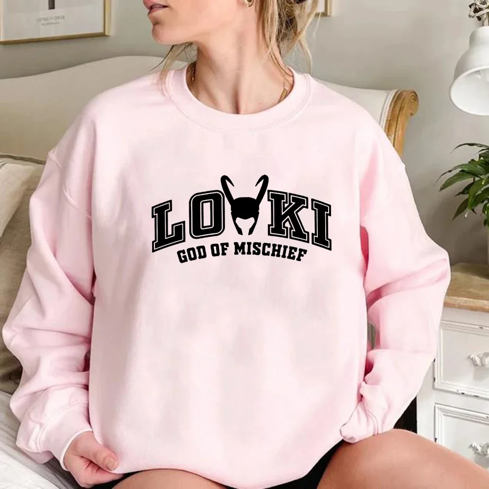 Loki God of Mischief Sweatshirt Loki Inspired Sweater Unisex Long Sleeve Crewneck Sweatshirts Graphic Hoodies Superhero Pullover 4