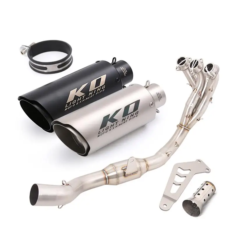 

Exhaust System For YAMAHA MT09 FZ09 20-23 Motorcycle Muffler Mid Header Pipe Connect Tube Stainless Steel Escape With DB Killer