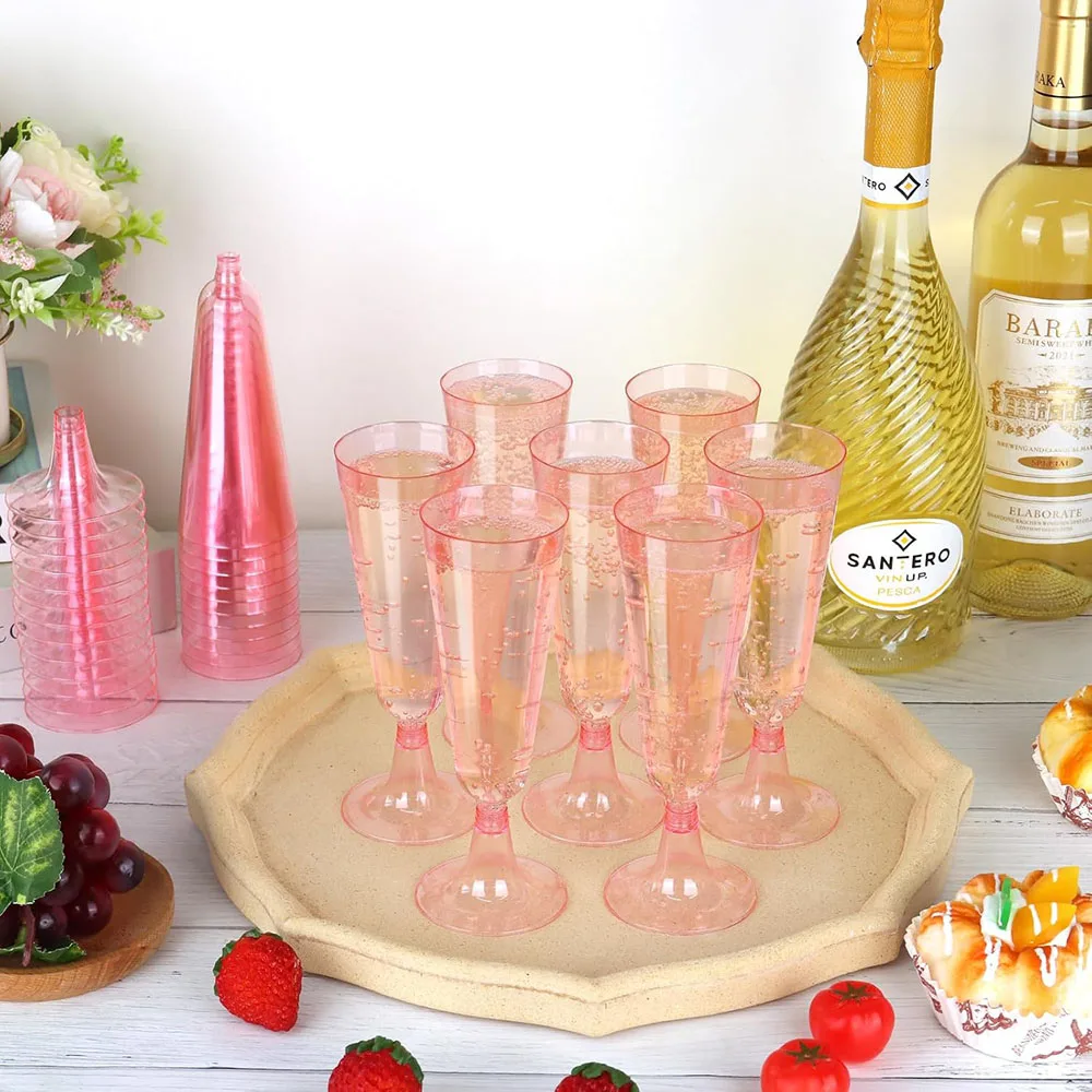 50/25pcs 150ml Disposable Cups Sparkling Champagne Bar Cups Plastic Champagne Flutes Clear Toasting Glasses Weddings Party plastic cups plastic champagne flutes