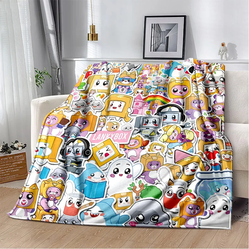 Happy Rocky And Foxy And Boxy Lankybox Soft Plush Blanket,Flannel Blanket Throw Blanket for Living Room Bedroom Bed Sofa Picnic 5