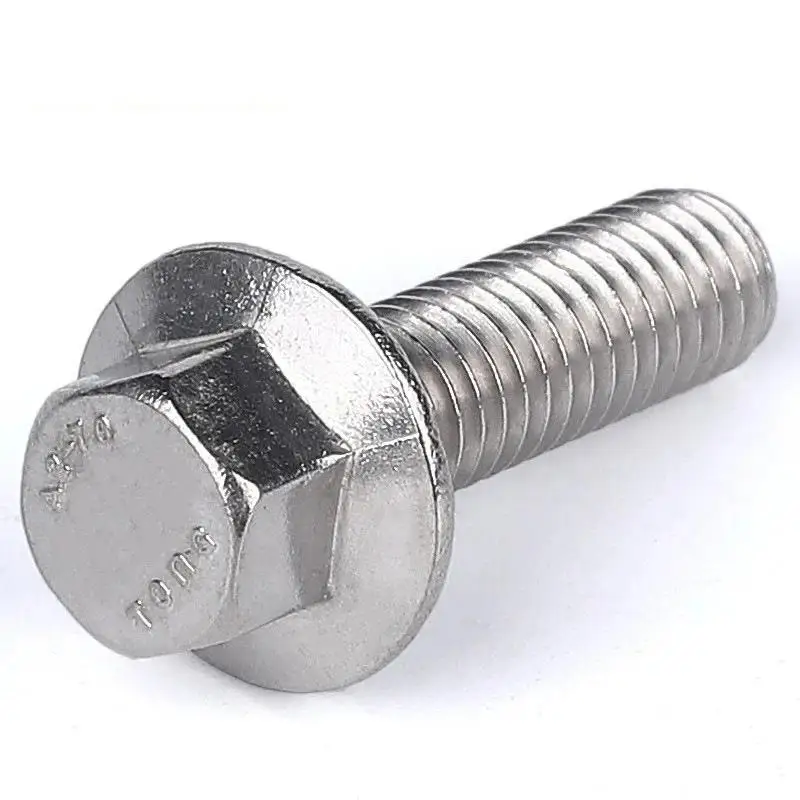5-20Pcs 1/4-20 5/16-18 3/8-16 UNC 육각 플랜지 볼트 톱니 모양의 와셔 캡 나사가 있는 육각형 헤드 304 A2 스테인레스 스틸