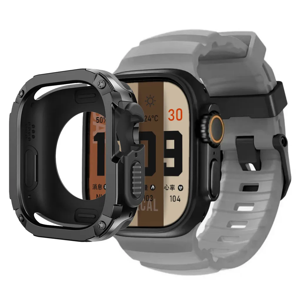 Sport Silicone Strap with TPU+PC Protective Bumper Case