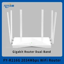 Feiyi R216G AC2100 Router Dual-Band Gigabit 2.4G 5.0Ghz 2034Mbps Wireless Router Wifi Repeater & 6 high Gain Antennes Breder