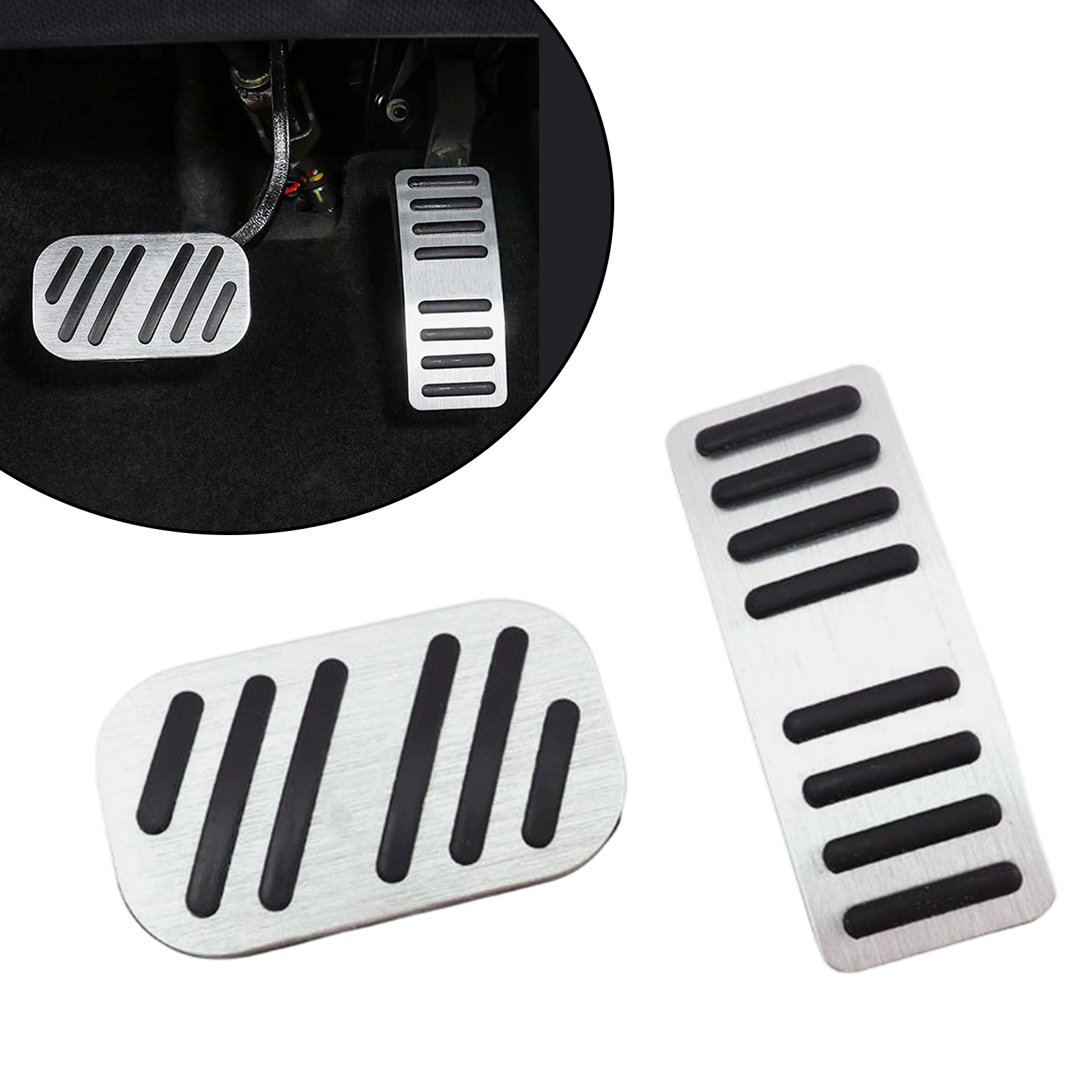 Car Brake Pedal Cover Gas Pedal Cover Kit For Byd Atto 3 Yuan Plus 2022 2023 Argent Aluminium