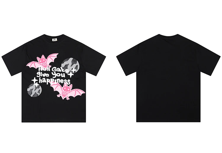 Bat Skeleton Hell Gate Foaming Print T-Shirt Sa436311e807d4521bba1de6d8523138aA