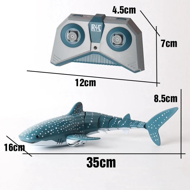 2.4G RC Simulation Shark Toys 4CH Waterproof Electric Remote Control Shark Boat Swimming Pool Bathroom Children Toy Gift 5