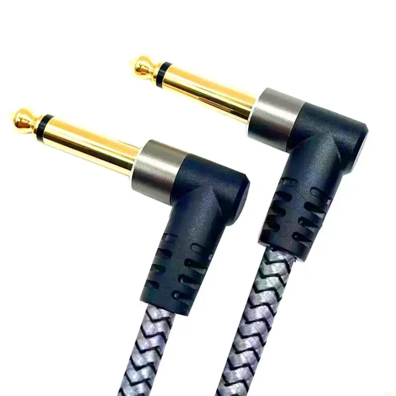 E9LE Guitar Patches Cables 6.35MM Effects Pedal Board Cord Pedal Board Cable Nylon Braided Cable Connector