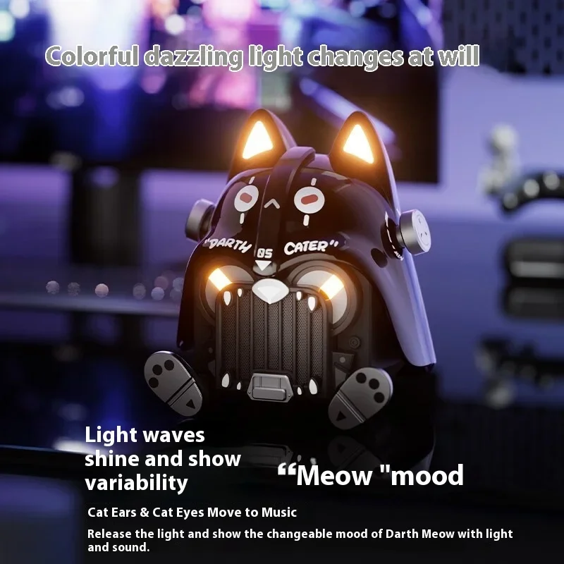 New Darth Meow Friday Canned Wireless Bluetooth Speaker Home Display Stereo Sound HIFI Sound Quality Audio Desktop Gifts