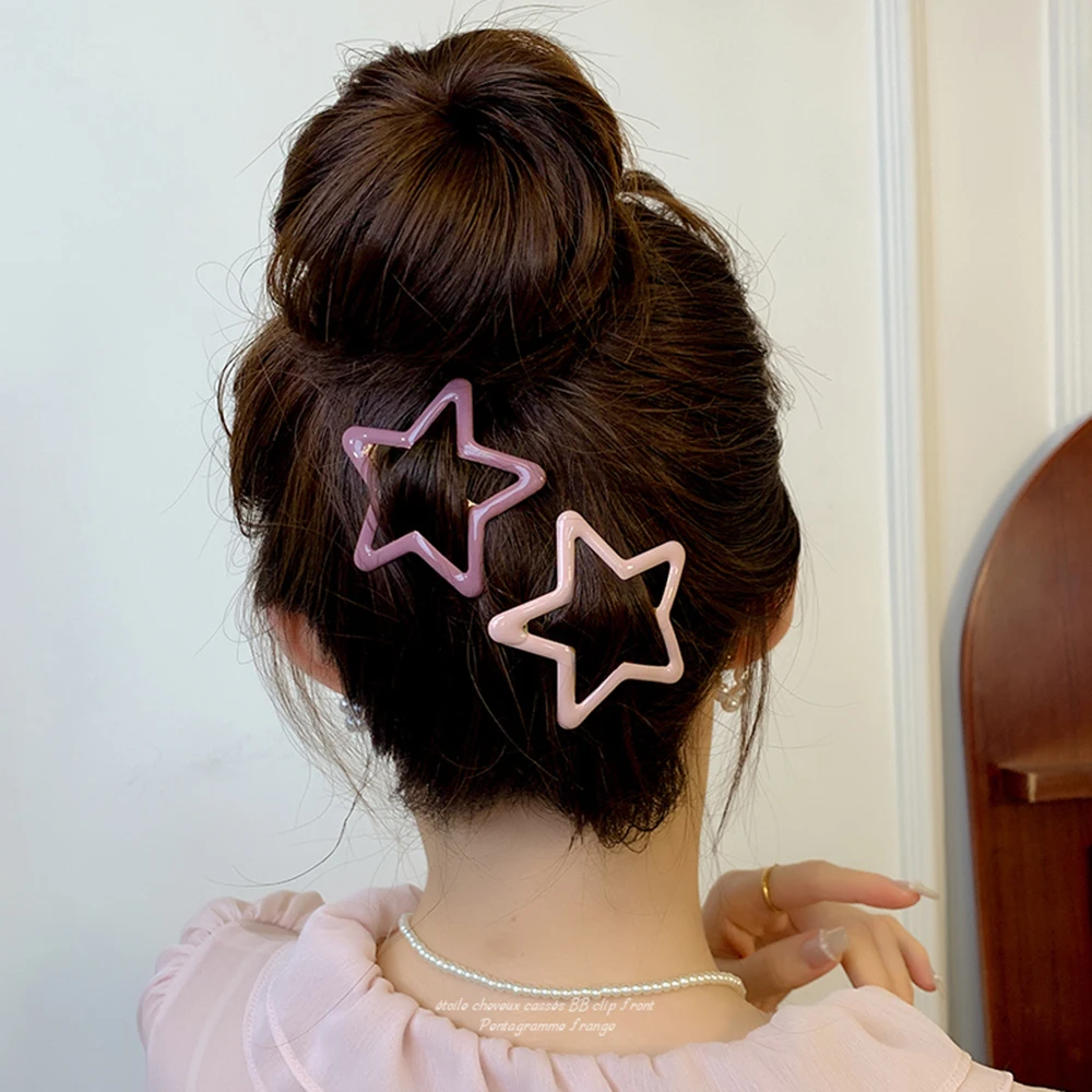 New Sweet Cool Hot Girl Five-Pointed Star Bb Clip Hairpin Cute Sweet Girl Heart Hair Clip Broken Hair Clip Simple Hair Clip