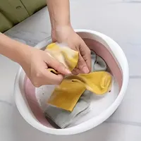 Bassin de bain de pieds pliable, 1 pièce, pour trempage des pieds, seau en plastique épais, pieds pliables multifonctions, baignoire de trempage, linge pliable 5