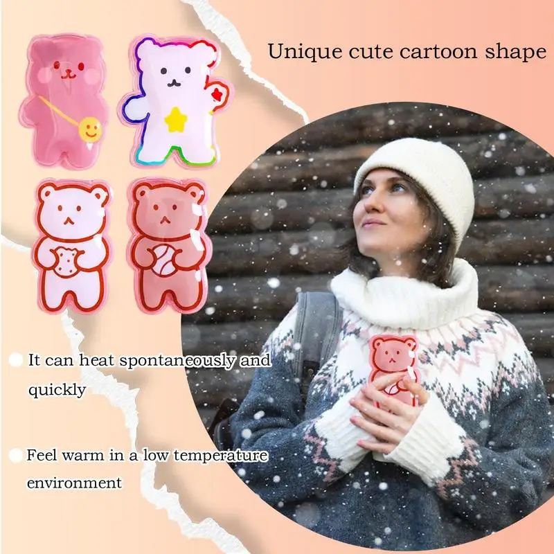 Cartoon Hand Warmer Pocket Heater Self-Heating Snap Click Reusable Heating Packs Winter Handwarmer For Home Travel Outdoor