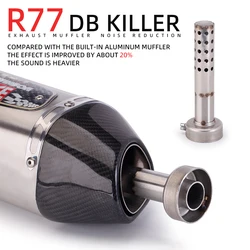 For Original Yoshimura R77 Exhaust Pipe Catalyst Escape Silencer Silenciador muffler plug 49mm Removable DB Killer