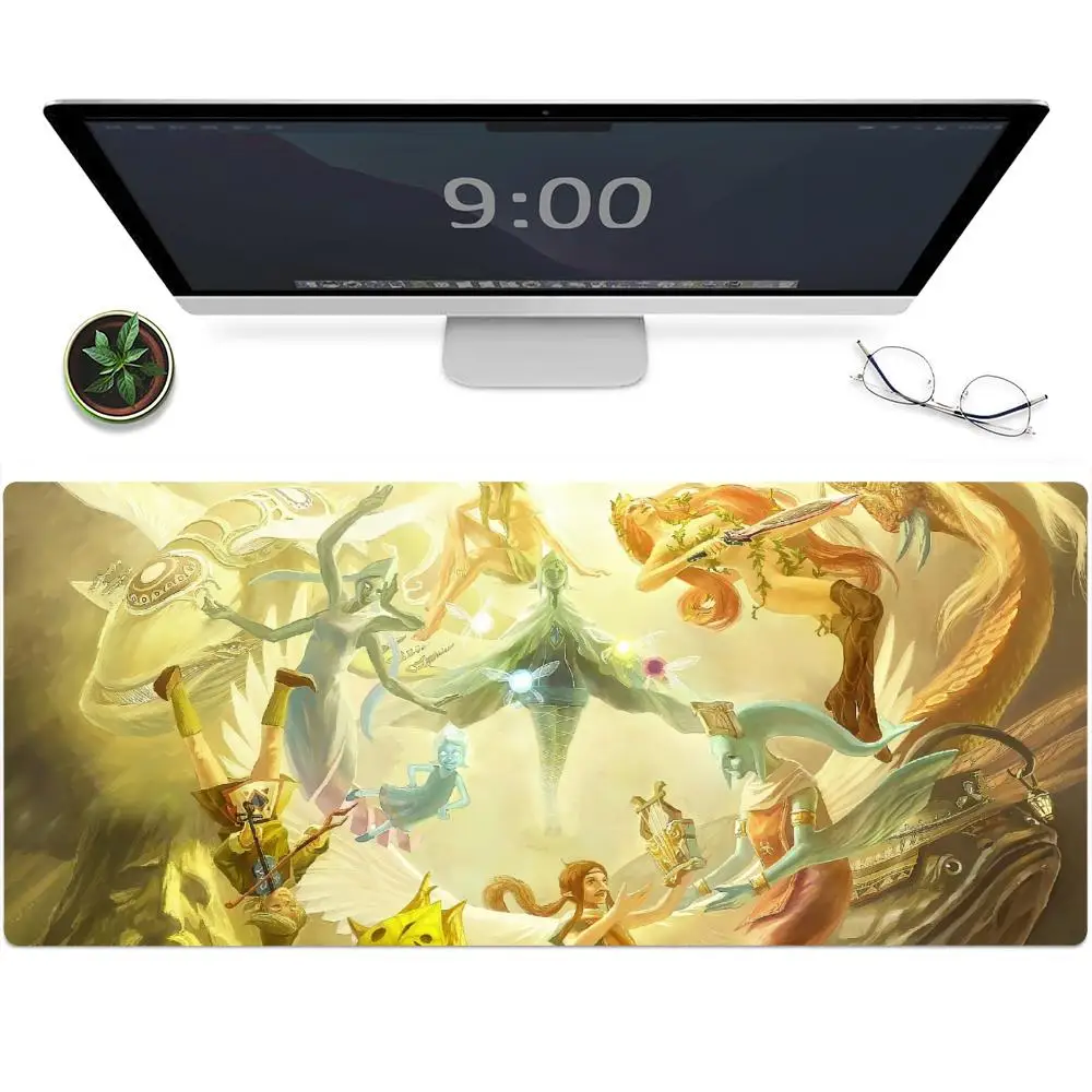 Mouse Pad Gaming Mouse Hot Desk Mat Desk Mat Large Keyboard Pad Z-Zeldas Of L-Legends Desk Mat Desktop Rubber Mouse Pad Large Mouse Cushion