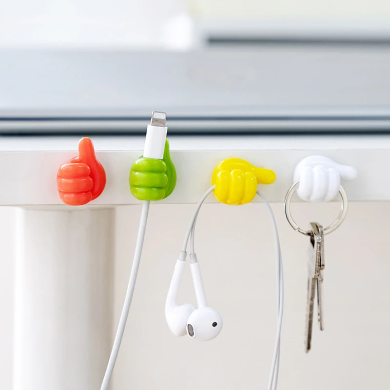 Description Picture 4 of item1/2pc Hand-shaped Holder Glasses Power Cord Charging Line Racks Self Adhesive Mini Hook Car Storag Organizer Gadget Decorations