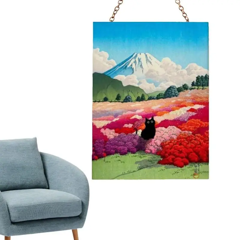 Cat Stained Glass Hang Suncatcher Acrilico Cat Suncatcher Ornament Cat Window Hang Decoration Decorazioni Per Animali Per La Casa Auto