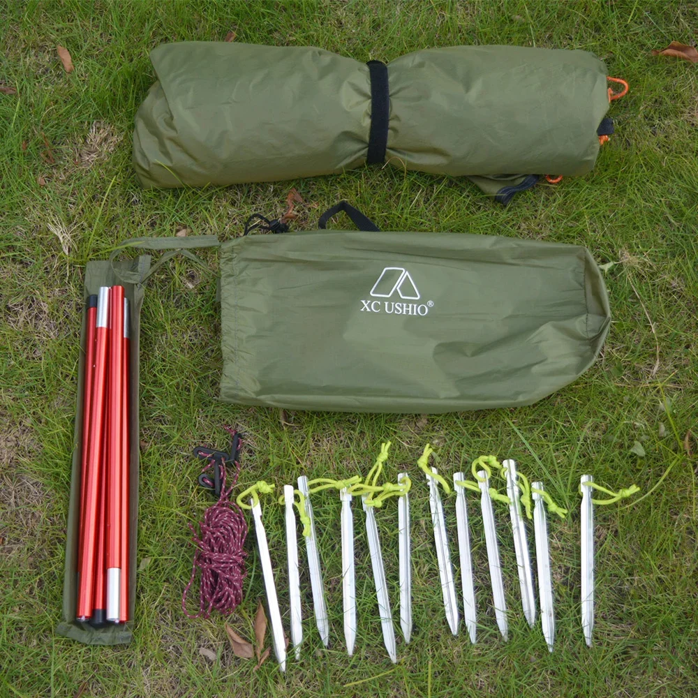 Ultralight Outdoor Camping Pyramid Tent for 1-2 Person with Chimney Hole