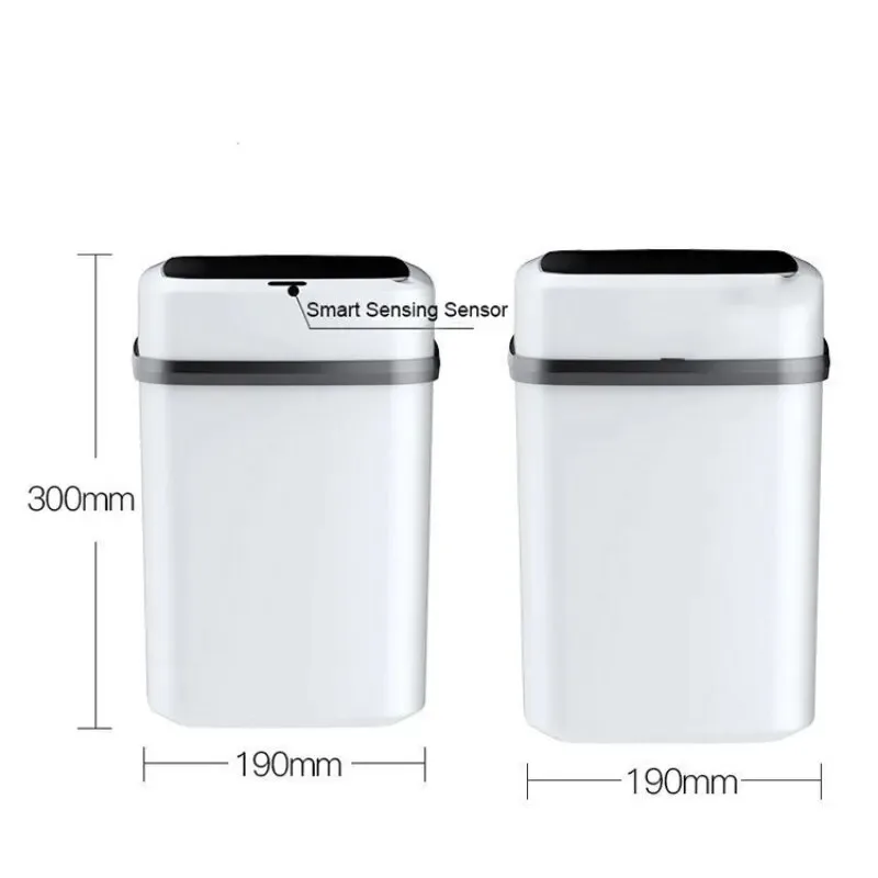 New Household Bathroom Living Room Kitchen with Lid Contact-free Automatic Sensor Open Lid Intelligent Garbage Cans
