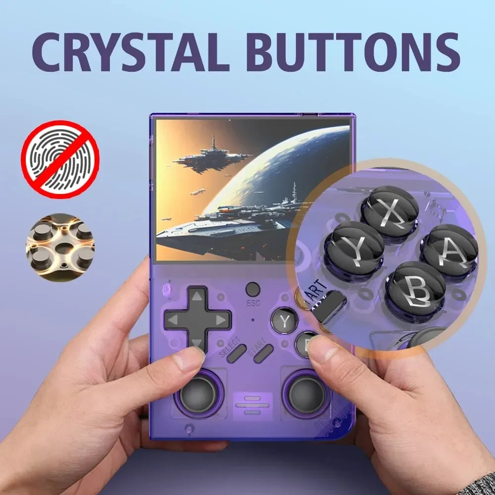 R35PlUS Retro Handheld 3.5 Inch Game Console Linux System Double Joystick Portable Pocket Video Player_voghion.com