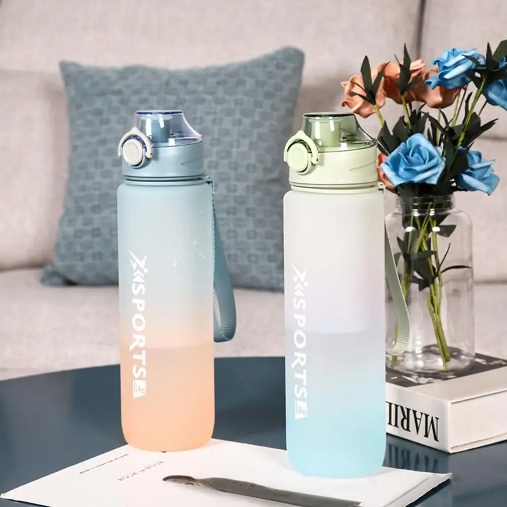 1 Liter Motivational Water Bottle With Straw with Time Marker Leakproof Sports Water Bottle for Gym Camping Tour
