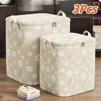 Cartoon Daisy Pattern Storage Box Large Capacity Zipper Organizer Versatile Dustproof Container Clothes Storage Bag 1