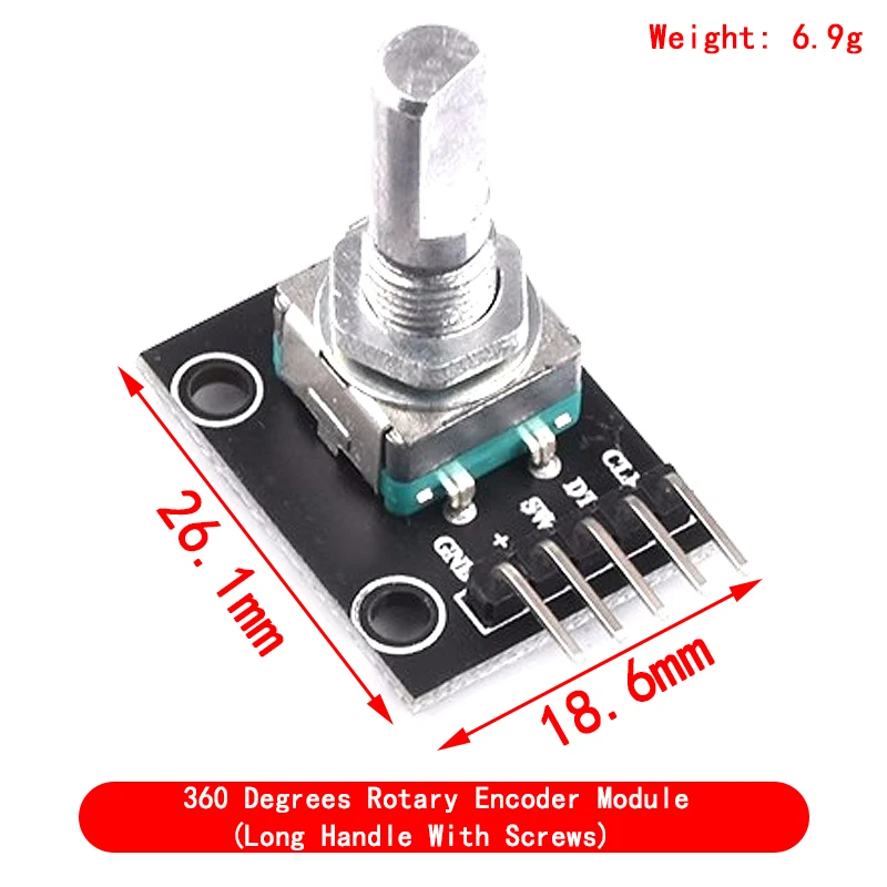 5 stuks roterende encoder EC11, 360 graden draaibaar, met knop en schakelaar, 5-polige digitale potentiometermodule voor Arduino, elektronische projecten, audio, smart home, doe-het-zelf