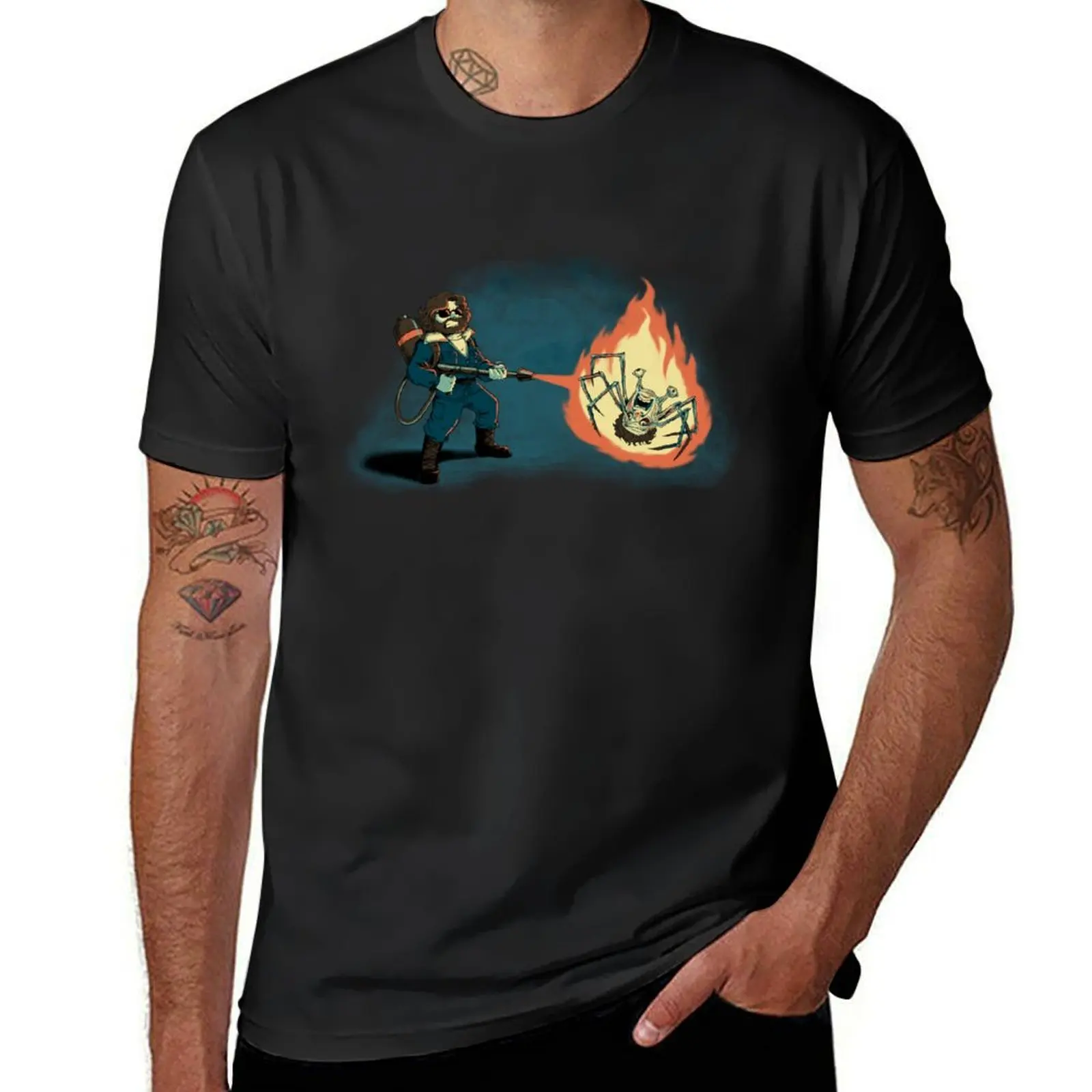 

KILL IT WITH FIRE T-Shirt anime Short sleeve tee summer top anime clothes t shirts for men graphic