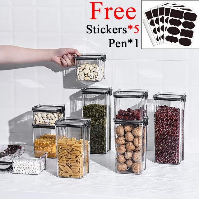 24 Pack Airtight Food Storage Containers Set with lids for Pantry Kitchen  Organization - BPA Free Kitchen Canisters for Cereal, Rice, Flour & Oats -  Free Marker, 24 Labels, 2 Measuring Sets 