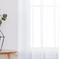 1PC Terylene solid color perforated window curtain, dust-proof, suitable for window beautification and decoration 2
