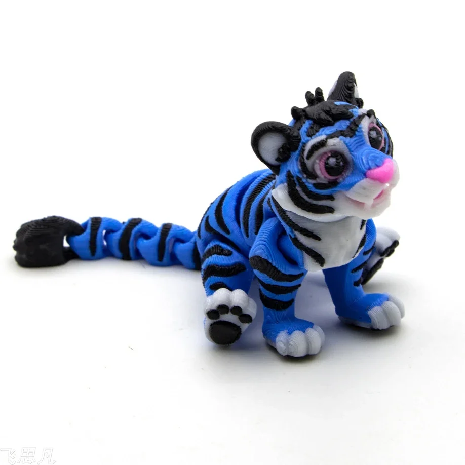 3D Printing Model Toys Mini Colorful Tiger Doll Multi-joints Movable Home Decoration Accessories Children's Gifts - 3